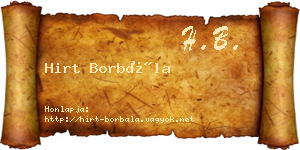 Hirt Borbála névjegykártya